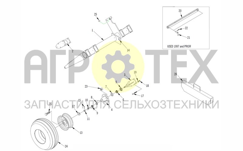 Узел качающегося вала и колеса (SD1050.05.000Ф) (№24 на схеме)